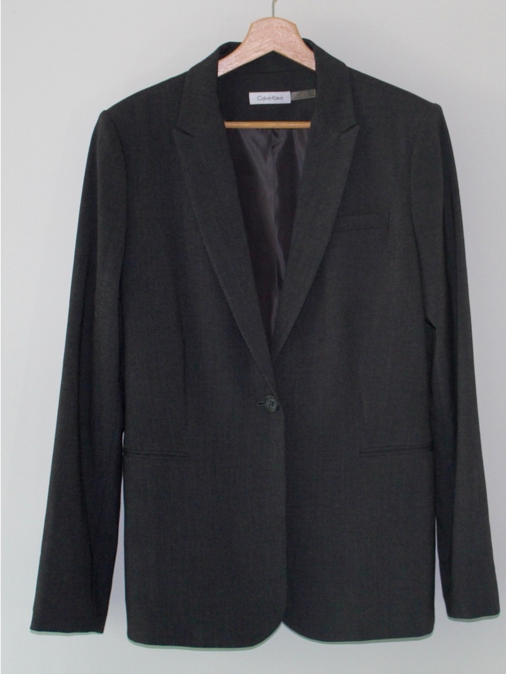Calvin Klein Women's Black Tailored Single-Button Blazer Size L - Picture 2 of 7